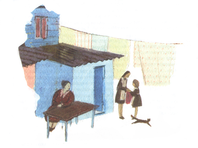 Иллюстрация Татьяны Сугачковой к книге Марии Мартиросовой «Красные. жёлтые, синие»