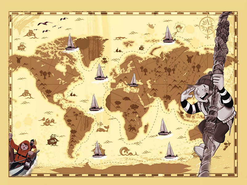 форзац книги «Отважный юнга: из Атлантики в Индийский океан»