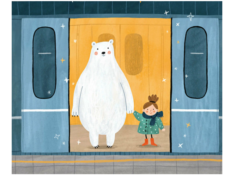 Иллюстрация из книги «Медведь в метро»