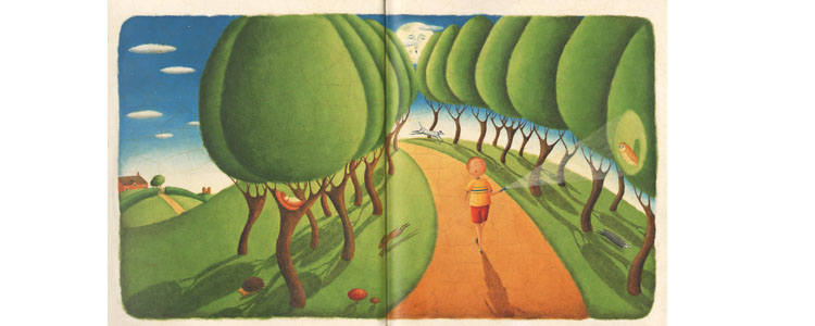 1 Иллюстрация Элисон Джейн к книге Кэролин Кёртис «Прогулка с Луной»