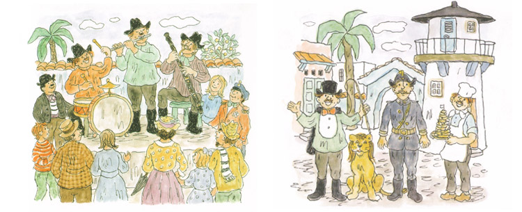 Иллюстрация Турбьерна Эгнера к книге «Люди и разбойники из Кардамона» Иллюстрация Турбьерна Эгнера к книге «Люди и разбойники из Кардамона»