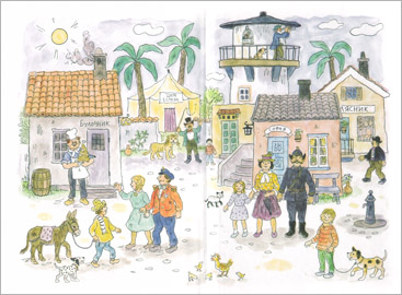 Иллюстрация Турбьерна Эгнера к книге «Люди и разбойники из Кардамона»