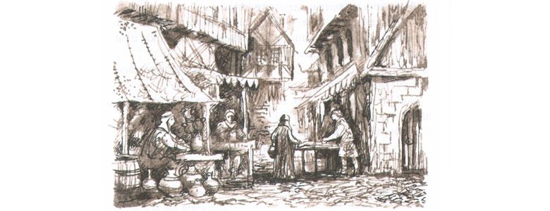 Иллюстрация Марии Пастернак к книге Марины Аромштам «Кот Ланселот и золотой город»