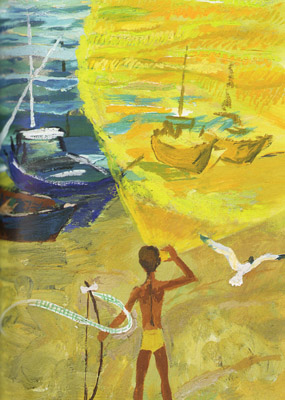 3 Иллюстрация Геннадия Епишина к книге Галины Демыкиной «Цветные стеклышки»