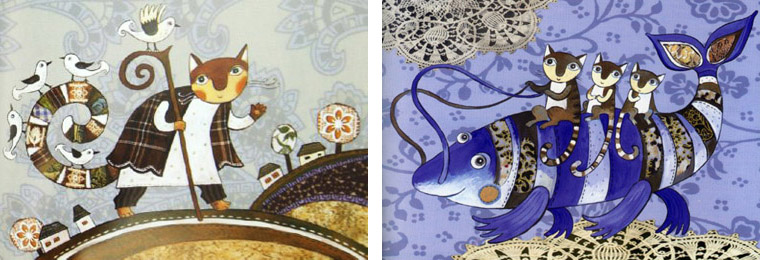 Иллюстрации из книги «Разноцветные коты»