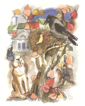 1 Иллюстрация Татьяны Иваницкой к сказке мамина-Сибиряка «Сказочки про Воронушку – черную головушку и желтую птичку Канарейку»