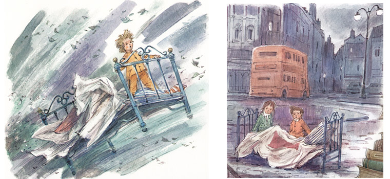 Иллюстрации Вадима Челака к книге Мэри Нортон «Метла и металлический шарик»