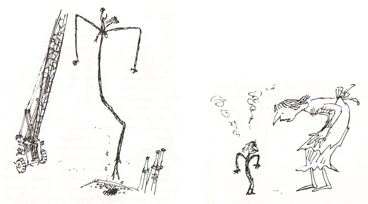 Иллюстрации Квентина Блейка к книге Роальда Даля «Волшебное лекарство Джорджа»