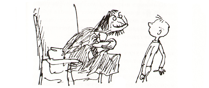 Иллюстрация Квентина Блейка к книге Роальда Даля «Волшебное лекарство Джорджа»