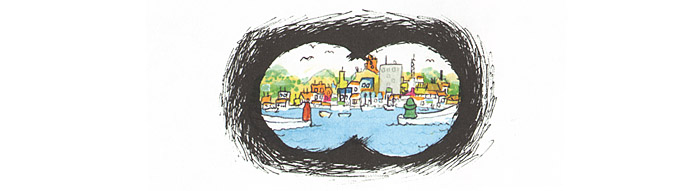 Иллюстрация Якоба Мартина Стрида к книге «Невероятная история о гигантской груше»
