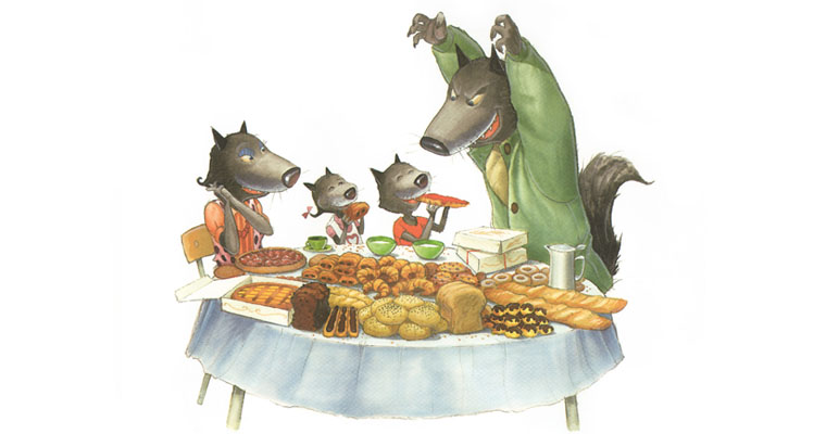 Иллюстрация Мишеля Деруйё к книге Жюли Бинд «Страшный милый волк»