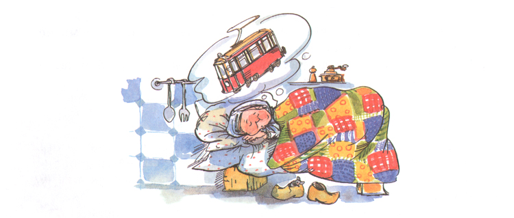 Иллюстрация Натальи Кучеренко к книге Анне-Катарины Вестли «Папа, мама, бабушка, восемь детей и грузовик»