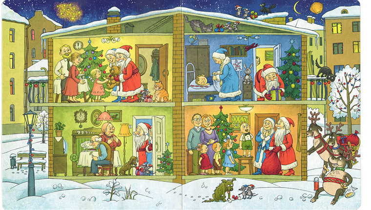 Иллюстрация Ольги Громовой из книги Ольги Дворняковой «Один день из жизни Деда Мороза»