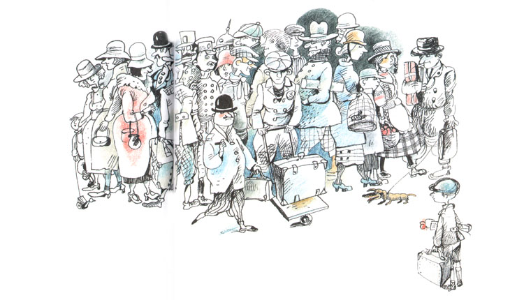 Иллюстрация Евгении Двоскиной к книге Эриха Кёстнера «Эмиль и сыщики»