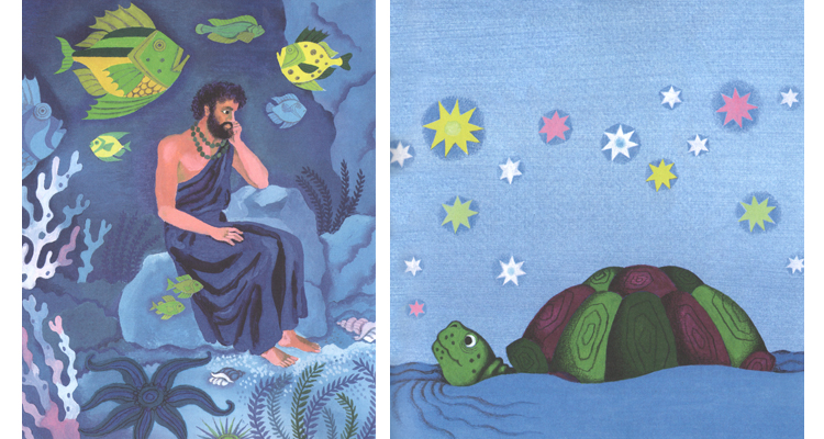 Иллюстрация Давида Хайкина к сказке «Черепаха и остров»