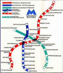 Старая схема Ленинградского метрополитена