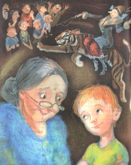 Иллюстрация Екатерины Муратовой к книге Миры Лобе «Бабушка на яблоне»
