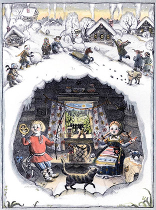 1 Иллюстрация Евгении Лоцмановой к книге Алексея Толстого «Сорочьи сказки»