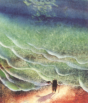 Иллюстрация Светозара Острова к сказке Сергея Козлова «Ёжик и море»