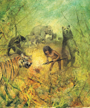 Иллюстрация Роберта Ингпена к книге Радьярда Киплинга «Книга джунглей»