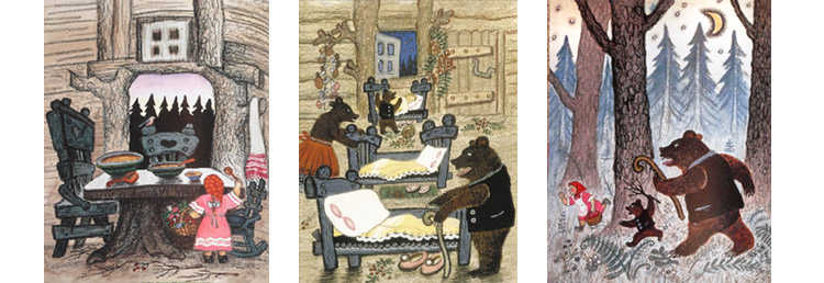 Иллючтрации к сказке Льва Толстого «Три медведя»