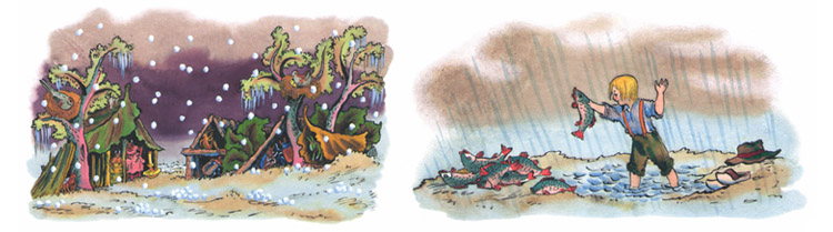 Иллюстрации Владимира Конашевича к стихотворению «Дождь»