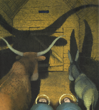 Иллюстрация Игоря Олейникова к книге Жюля Сюпервьеля «Вол и Осел при яслях»