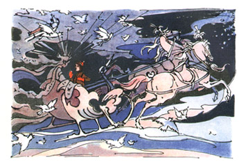 Иллюстрация Валерия Алфеевского к сказке Андерсена «Снежная Королева»