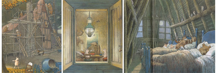 2 Иллюстрации Инги Мур к книге «Домик в лесу»