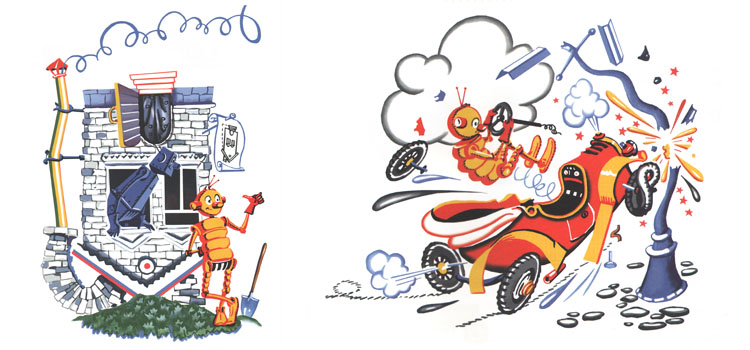 Иллюстрации Юрия Смольникова к книге Святослава Сахарнова «Рам и Рум»