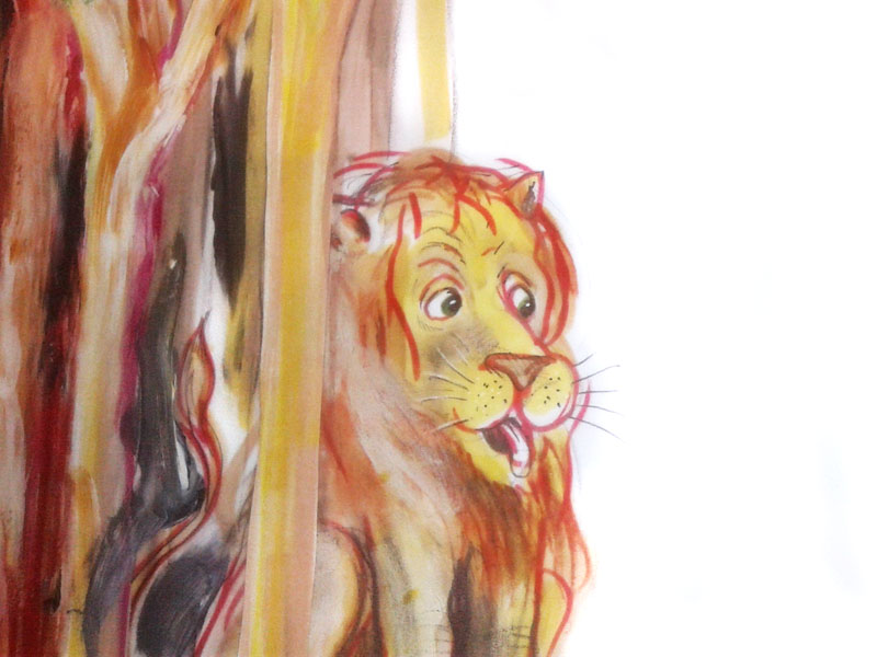 Иллюстрация Дани Кермана к книге «Лев, который любил клубнику»
