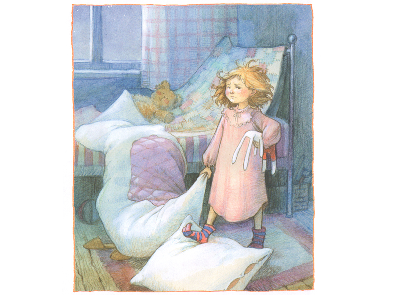 Иллюстрация Анны Павлеевой к книге Галины Лебедевой «Как Маша поссорилась с подушкой»