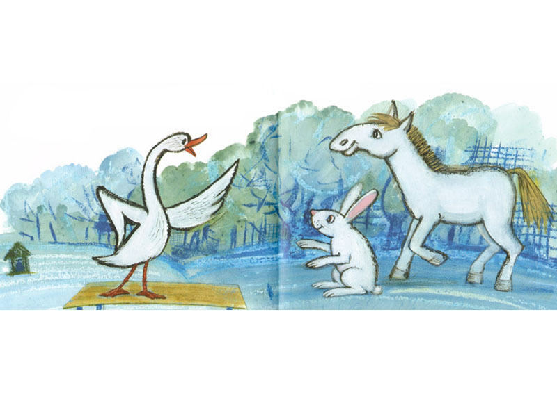 Иллюстрация Марии Покровской к книге сказок Рахиль Баумволь «Друг в кошёлке»