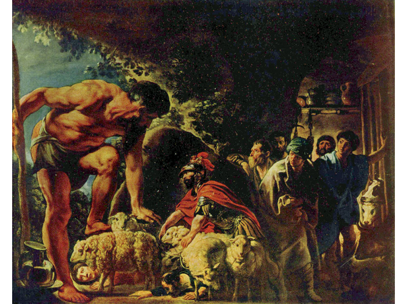 Якоб Йорданс. «Одиссей в пещере Полифема», 1630-е