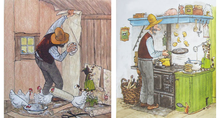 Иллюстрации Свена Нурдквиста к книге «Финдус переезжает»