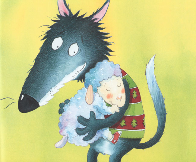 Иллюстрация Жоэль Дрейдеми к книге Стива Смолмана «История про овечку которая пришла на обед к волку»