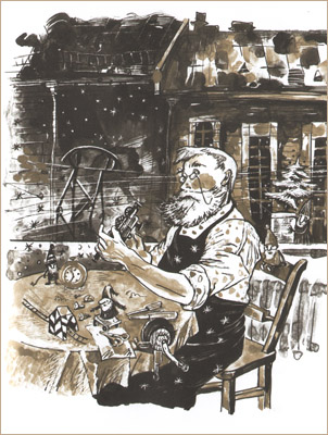 Иллюстрация Веры Коротаевой к книге «Правдивая история Деда Мороза»