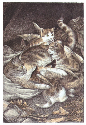 2 Иллюстрация С Д Шиндлера к книге Урсулы Ле Гуин «Крылатые кошки»