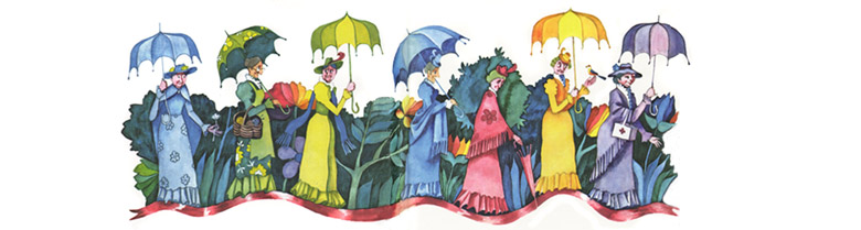 2 Иллюстрация Виктори Пивоварова к книге «Старушки с зонтиками»