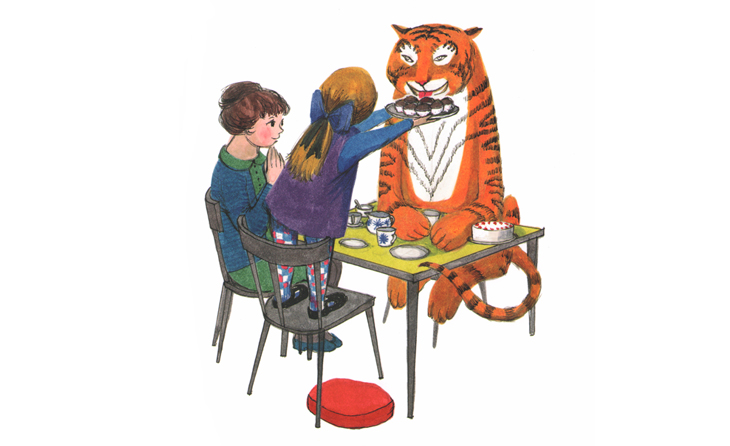 Иллюстрация Джудит Керр к книге Тигр, которй пришел выпить чаю 