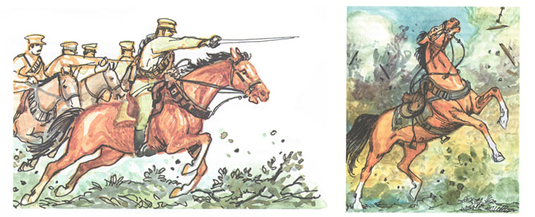 Иллюстрации Нонны Алёшиной к книге Майкла Морпугло «Боевой конь»