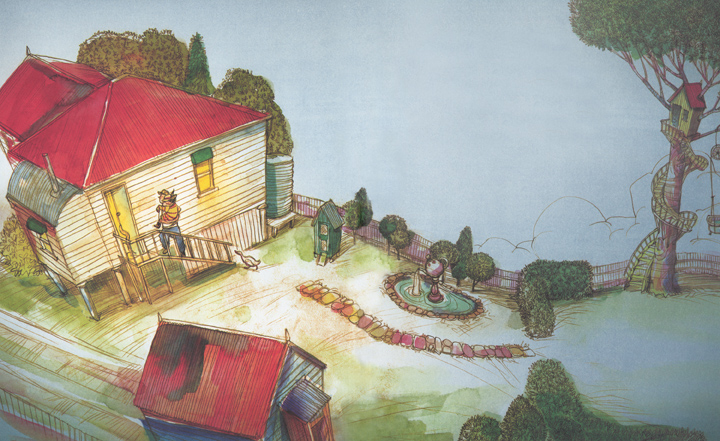 3 Иллюстрация Джонатана Бентли к книге Дженни Хьюз «Дом только для нее»