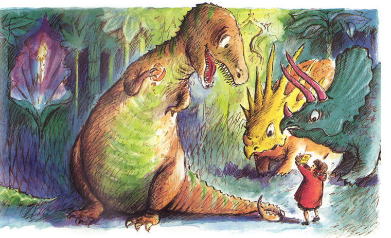 Иллюстрация из книги «Кати и динозавры» 2