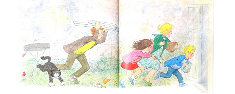 Иллюстрация Джудит Керр к книге «Игрушечный зайка и мяули»