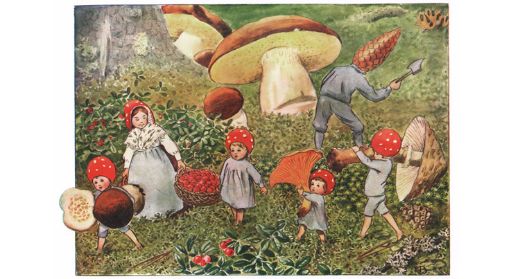 1 Иллюстрация Эльзы Бесков к книге «Дети лесного гнома»