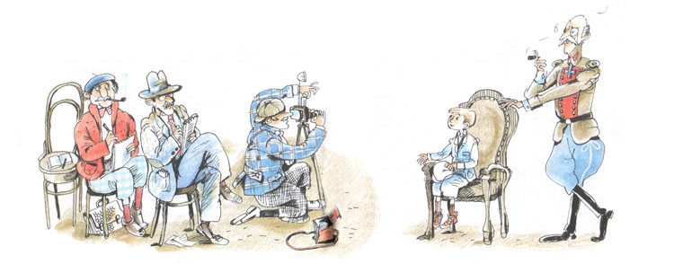 Иллюстрация Евгении Двоскиной к книге Эриха Кёстнера «Эмиль и сыщики»