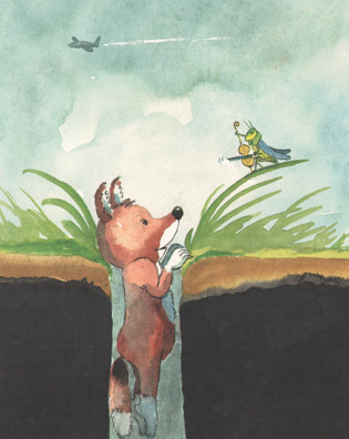 1 Иллюстрация Гельме Гейне к книге «Лисёнок Фокстрот»