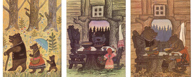 Иллюстрации Юрия Васнецова к сказке «Три медведя»