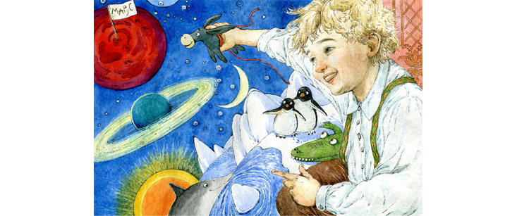 2 Иллюстрации Людмилы Пипченко к книге Елены Ракитиной «Приключения новогодних игрушек»