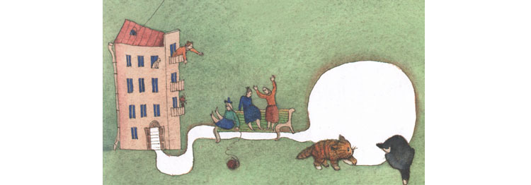 Иллюстрация Михаила Фёдорова к стихотворению Марины Бородицкой «Убежало молоко»